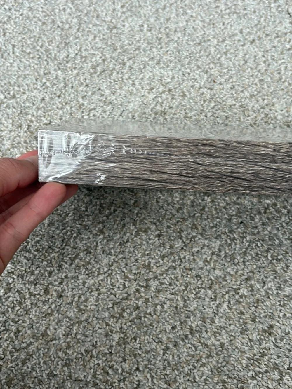 Home Basics Grey Floating Shelf with Wood Grain Finish